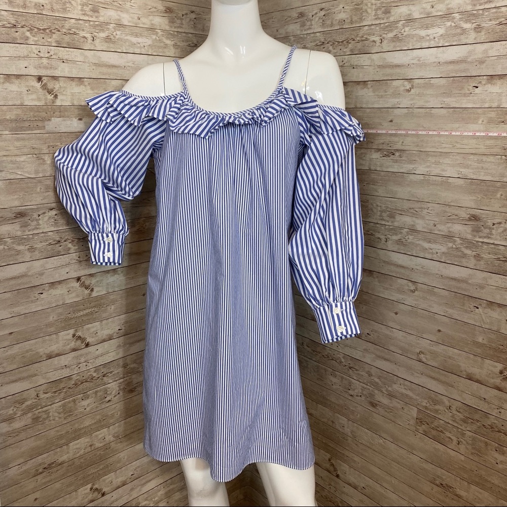 Maggy London Striped Ruffle Loose Fit Dress 12